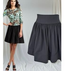 Diane Von Furstenberg DVF Fit Flare Barron Black Mini Synthetic Nylon Skirt 10 L